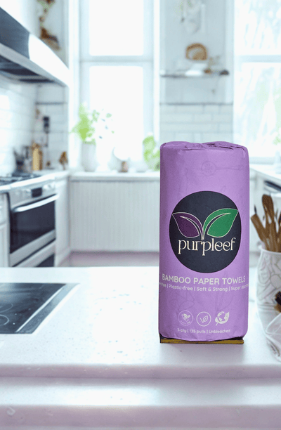 Bamboo Kitchen Towels – Pack of 4, 3 Ply, 125 Sheets – Kitchen Tools on Brown Living™. SKU: PURPLKITCHN01. Img 7.