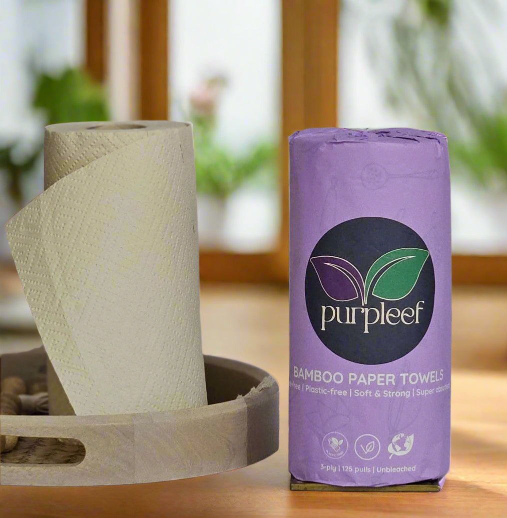 Bamboo Kitchen Towels – Pack of 4, 3 Ply, 125 Sheets – Kitchen Tools on Brown Living™. SKU: PURPLKITCHN01. Img 4.