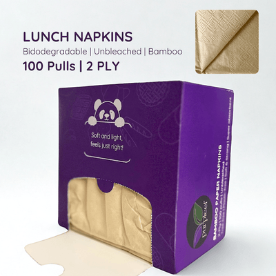 Bamboo Lunch Napkins – Pack of 3 (100 Sheets Each) – Kitchen Linens on Brown Living™. SKU: PURPLNAP01. Img 2.