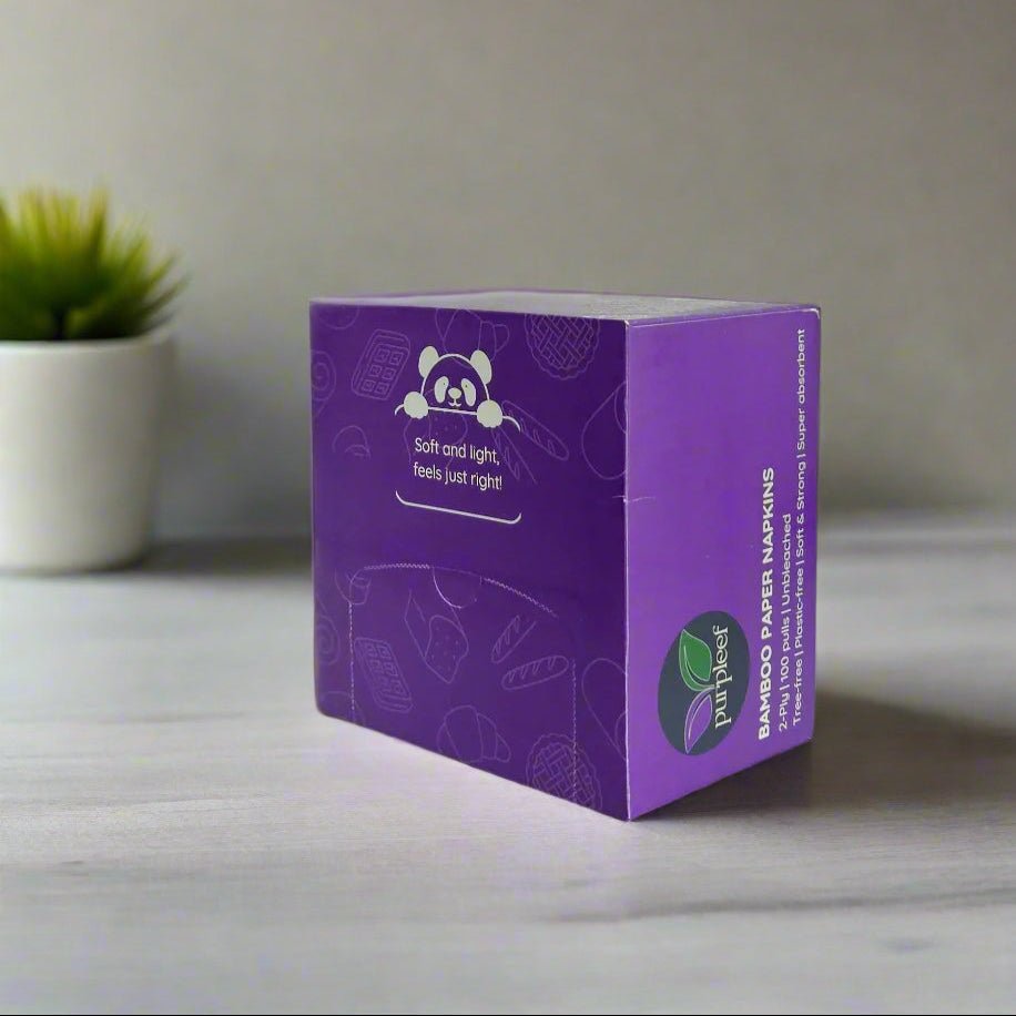 Bamboo Lunch Napkins – Pack of 3 (100 Sheets Each) – Kitchen Linens on Brown Living™. SKU: PURPLNAP01. Img 3.