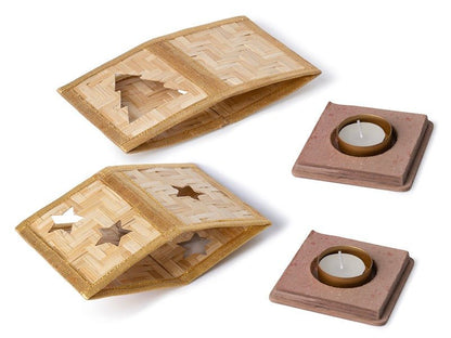 Bamboo Merry Tree Tea Light Holder | Handcrafted Christmas Decor – Home Decor on Brown Living™. SKU: TL-774. Img 4.