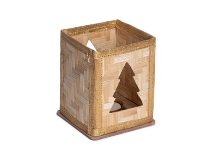Bamboo Merry Tree Tea Light Holder | Handcrafted Christmas Decor – Home Decor on Brown Living™. SKU: TL-774. Img 1.