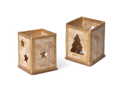 Bamboo Merry Tree Tea Light Holder | Handcrafted Christmas Decor – Home Decor on Brown Living™. SKU: TL-774. Img 5.