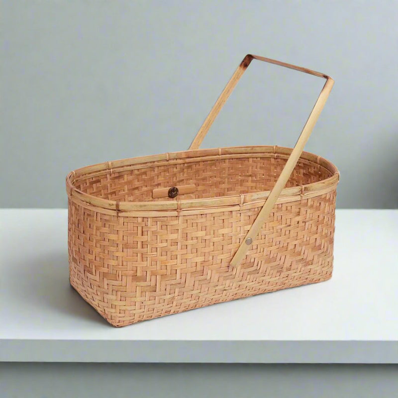 Bamboo Picnic Basket withOne Handle | Verified Sustainable by Brown Living™