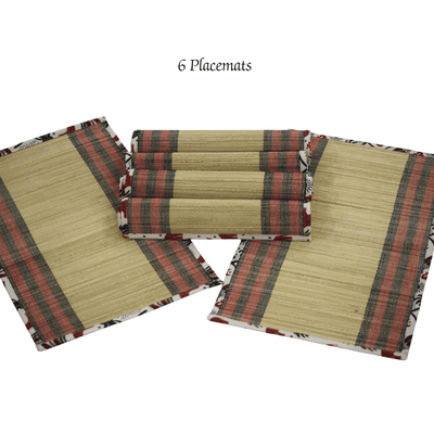Bamboo Placemats – Elephant Print Canvas Edge – Table Linens on Brown Living™. SKU: SK-BPM-NBG-06-CEP. Img 8.