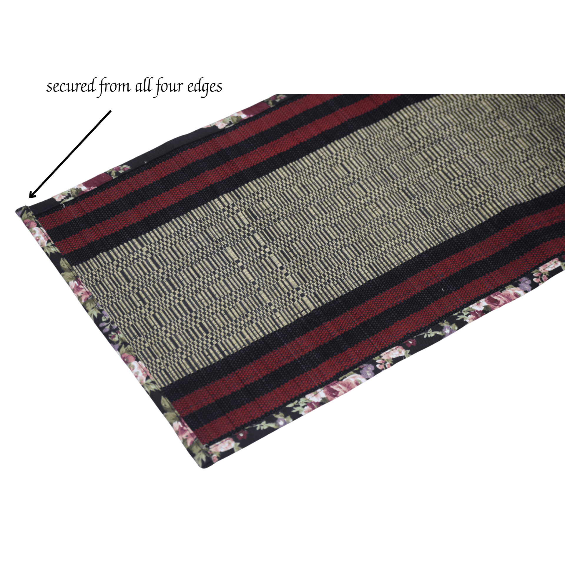 Bamboo Placemats Floral Canvas Border – Eco Friendly Table Mats – Table Linens on Brown Living™. SKU: SK-BPM-NBL-06-CFL. Img 7.