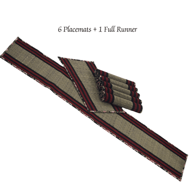 Bamboo Placemats Floral Canvas Border – Eco Friendly Table Mats – Table Linens on Brown Living™. SKU: SK-BPM-NBL-06-CFL. Img 4.