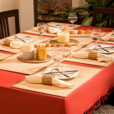Bamboo Placemats Set of 6 – Eco-Friendly Dining Essentials – Table Linens on Brown Living™. SKU: BAPMAT009F. Img 14.