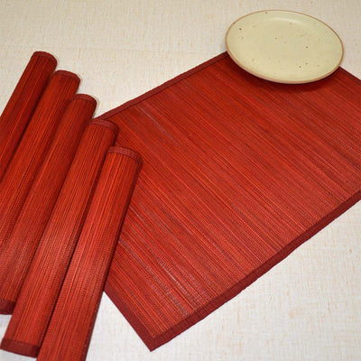 Bamboo Placemats Set of 6 – Eco - Friendly Dining Essentials – Table Linens on Brown Living™. SKU: BAPMAT009F. Img 8.