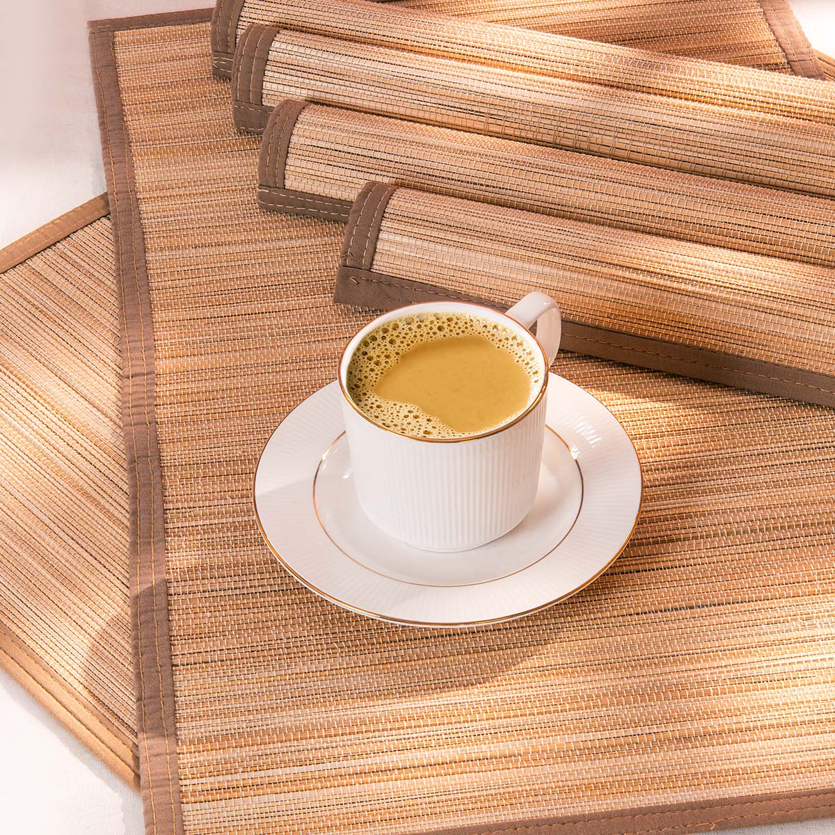 Bamboo Placemats Set of 6 – Eco-Friendly Dining Essentials – Table Linens on Brown Living™. SKU: BAPMAT009H. Img 17.