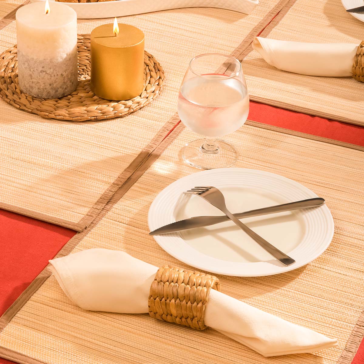 Bamboo Placemats Set of 6 – Eco-Friendly Dining Essentials – Table Linens on Brown Living™. SKU: BAPMAT009H. Img 15.