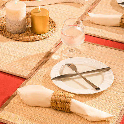 Bamboo Placemats Set of 6 – Eco-Friendly Dining Essentials – Table Linens on Brown Living™. SKU: BAPMAT009H. Img 15.