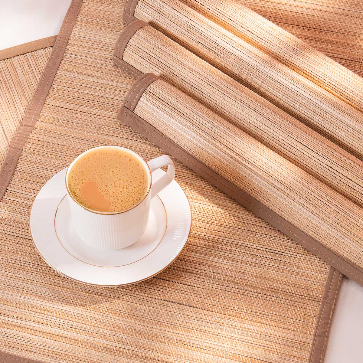 Bamboo Placemats Set of 6 – Eco-Friendly Dining Essentials – Table Linens on Brown Living™. SKU: BAPMAT009H. Img 16.