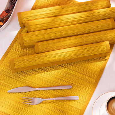 Bamboo Placemats Set of 6 – Eco-Friendly Dining Essentials – Table Linens on Brown Living™. SKU: BAPMAT009I. Img 10.