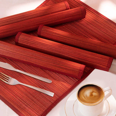 Bamboo Placemats Set of 6 – Eco-Friendly Dining Essentials – Table Linens on Brown Living™. SKU: BAPMAT009I. Img 8.