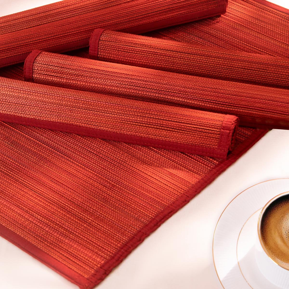 Bamboo Placemats Set of 6 – Eco-Friendly Dining Essentials – Table Linens on Brown Living™. SKU: BAPMAT009I. Img 9.