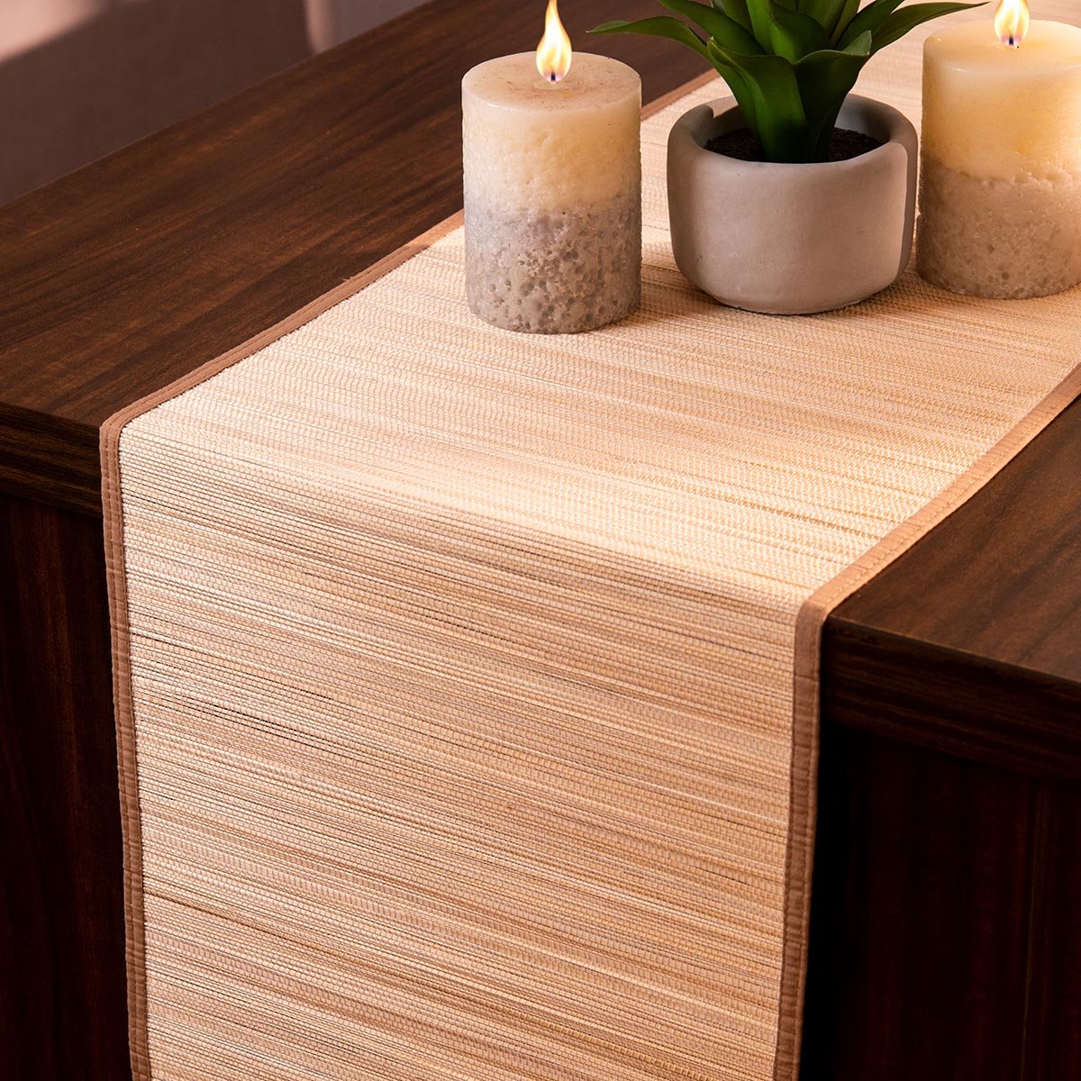 Bamboo Plain Table Runner – Table Linens on Brown Living™. SKU: BAPRUN030F. Img 9.