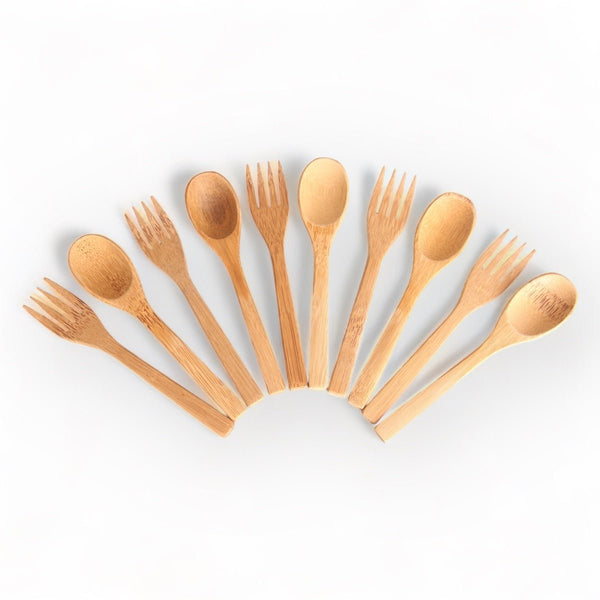 Bamboo Spoon & Fork Cutlery (Set of 5) | Verified Sustainable by Brown Living™