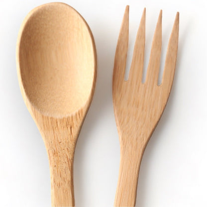 Bamboo Spoon & Fork Cutlery (Set of 5) | Verified Sustainable by Brown Living™