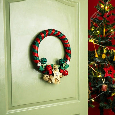 Bamboo Starry Wreath – Handcrafted Sustainable Christmas Decor – Home Decor on Brown Living™. SKU: BTDE-622. Img 1.
