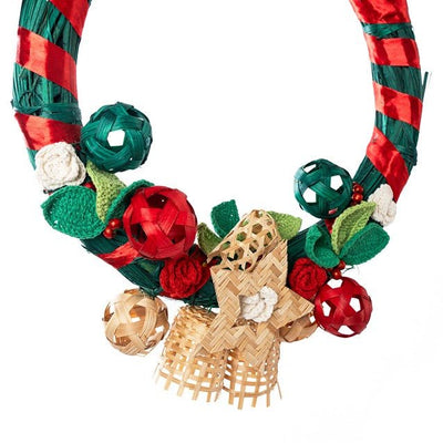 Bamboo Starry Wreath – Handcrafted Sustainable Christmas Decor – Home Decor on Brown Living™. SKU: BTDE-622. Img 4.