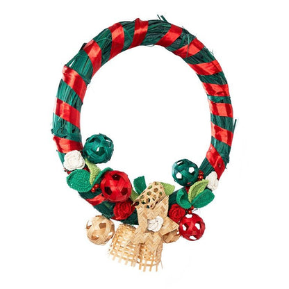 Bamboo Starry Wreath – Handcrafted Sustainable Christmas Decor – Home Decor on Brown Living™. SKU: BTDE-622. Img 3.