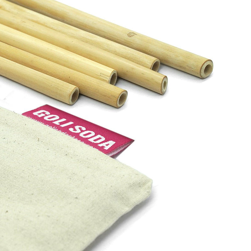 Bamboo Straws - Set of 6 - Eco-friendly / Washable / Reusable | Verified Sustainable Drinking Straws & Stirrers on Brown Living™