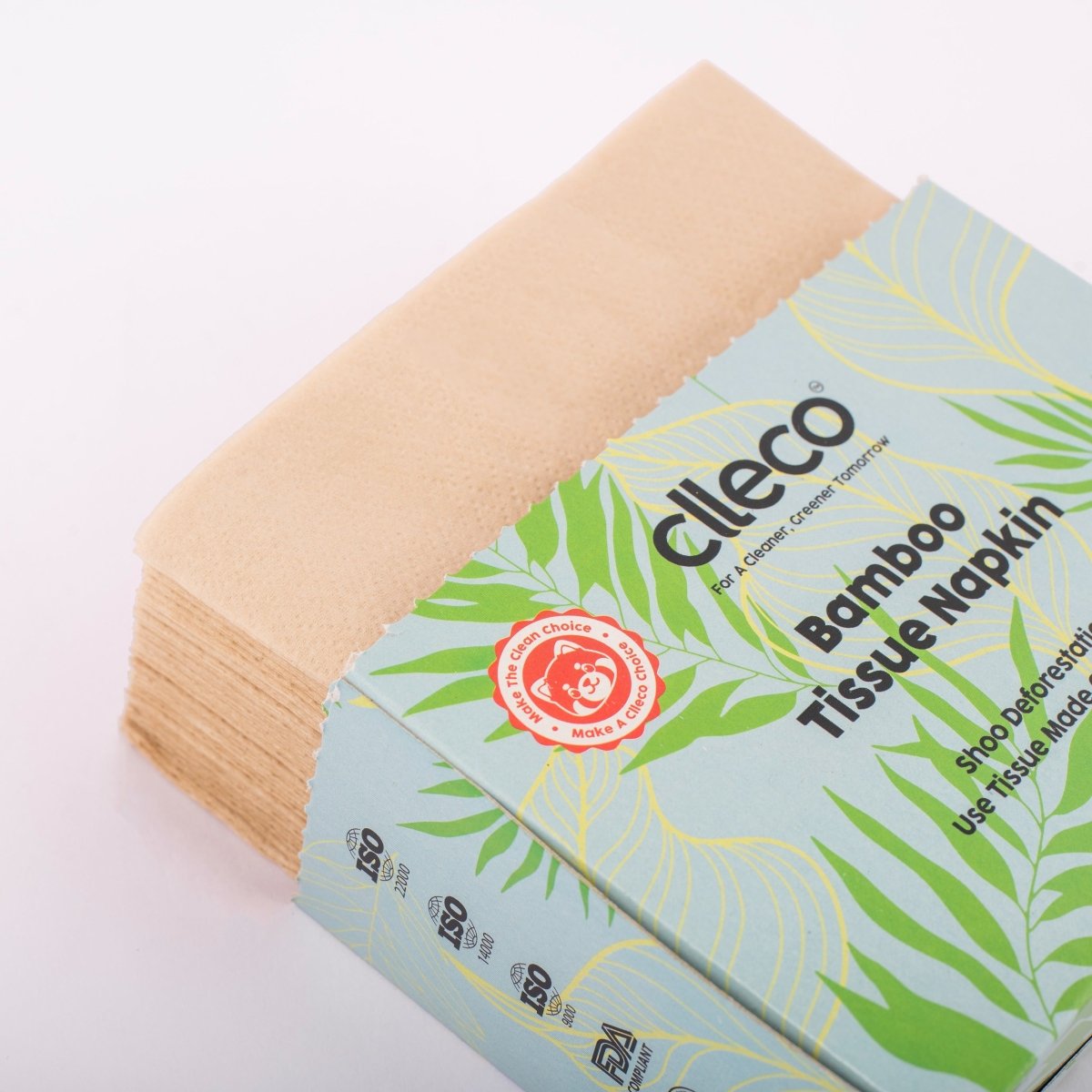 Bamboo Super Soft 2 Ply Tissue Paper Napkins - 12 x 12 inch – Face Tissue by Clleco available on Brown Living™. Pack Of 1 . SKU: TN11124CL. Img 3.