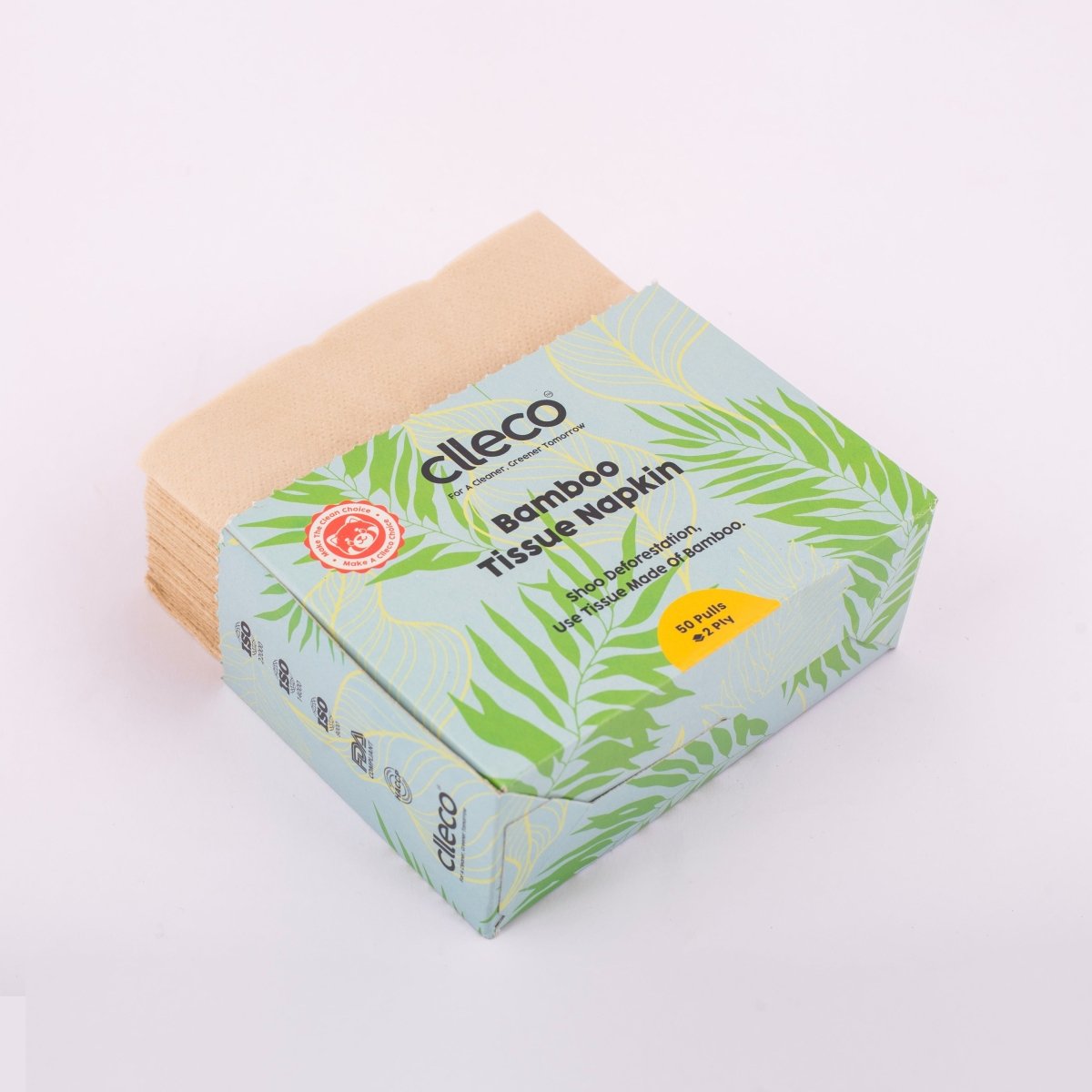 Bamboo Super Soft 2 Ply Tissue Paper Napkins - 12 x 12 inch – Face Tissue by Clleco available on Brown Living™. Pack Of 1 . SKU: TN11124CL. Img 4.