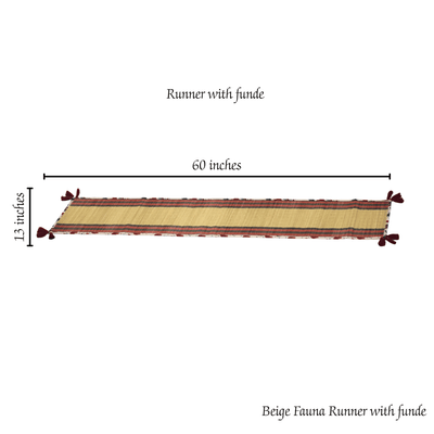 Bamboo Table Runner Elephant Print Canvas Border – Eco Table Decor – Table Linens on Brown Living™. SKU: SK-TBR-NBG-02-CEP. Img 3.
