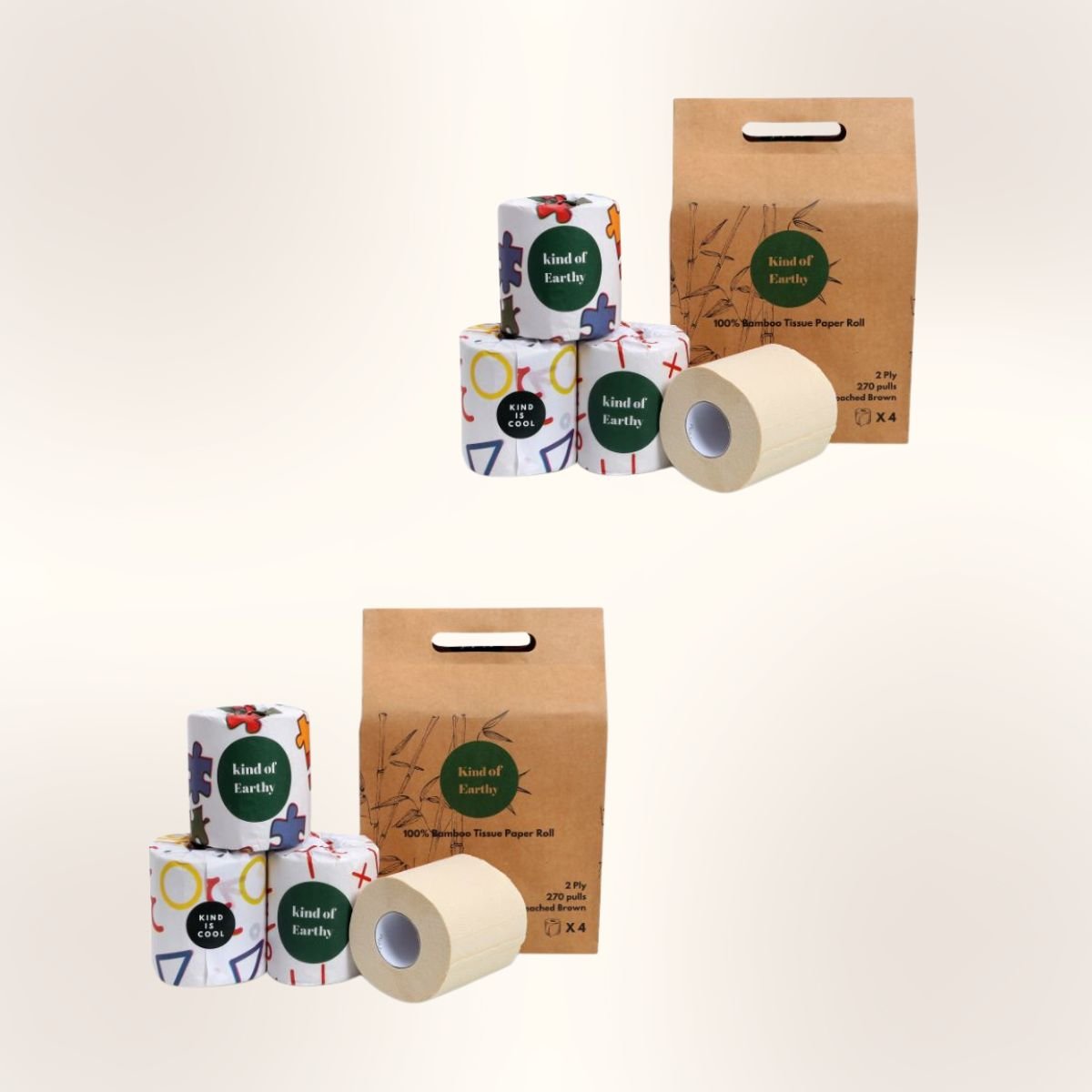 Bamboo Toilet Paper Rolls | 2 - Ply | 270 Pulls Each – Tissue Roll on Brown Living™. SKU: KOE011-KI-8. Img 3.