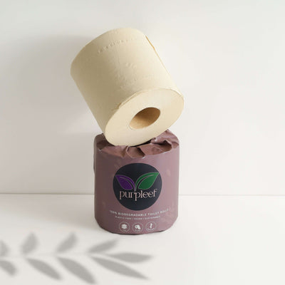 Bamboo Toilet Rolls - Pack of 4, 3 Ply, 300 Pulls, Eco - Friendly – Tissue Roll on Brown Living™. SKU: PURPLTOI01. Img 6.
