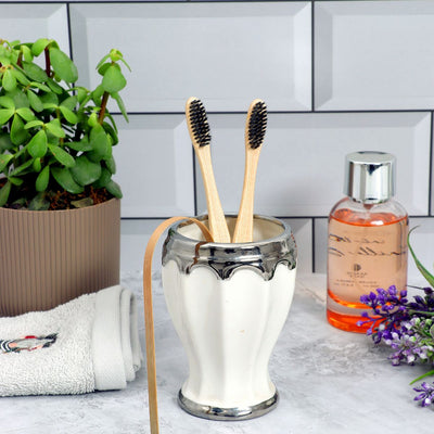 Bamboo Toothbrush Pack of 4 for Adults | With Bamboo Tongue Cleaner – Tooth Brush on Brown Living™. SKU: KOE-016-AD. Img 1.