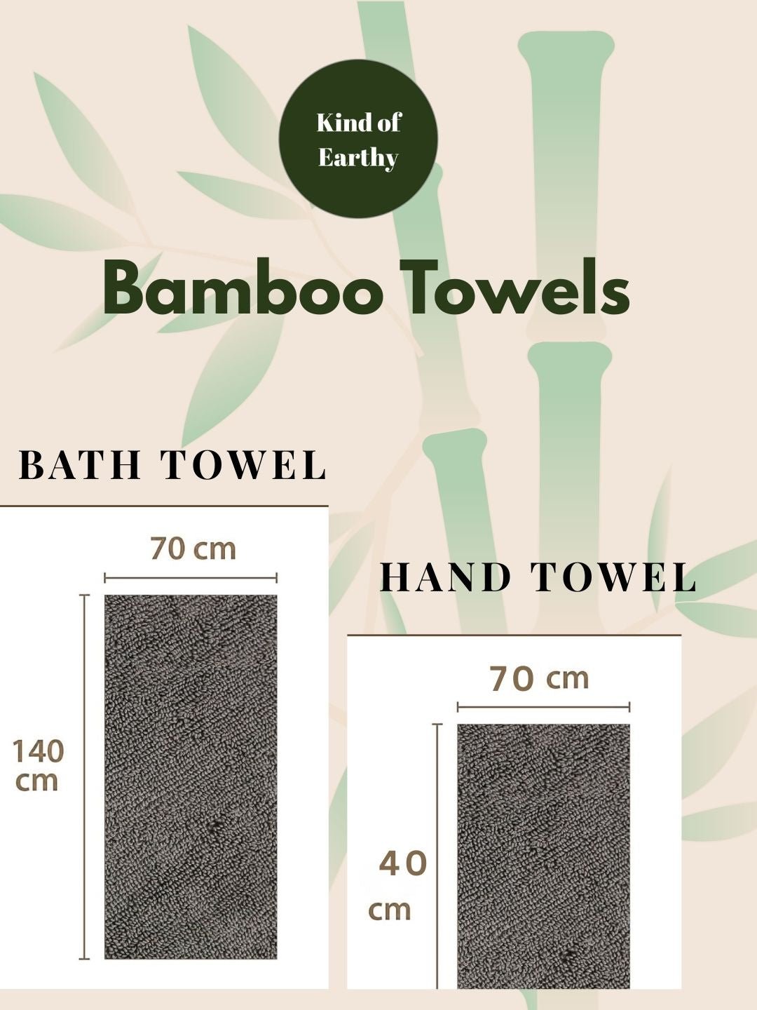 Bamboo Towel Set | Bamboo Bath Towel and Bamboo Hand Towel, Super Soft – Bath Linens on Brown Living™. SKU: KOE025-BTHT-Green. Img 3.