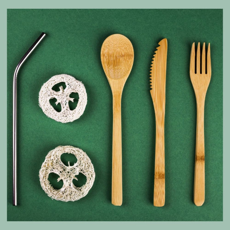 Bamboo Travel Cutlery Set | Verified Sustainable Cutlery Kit on Brown Living™