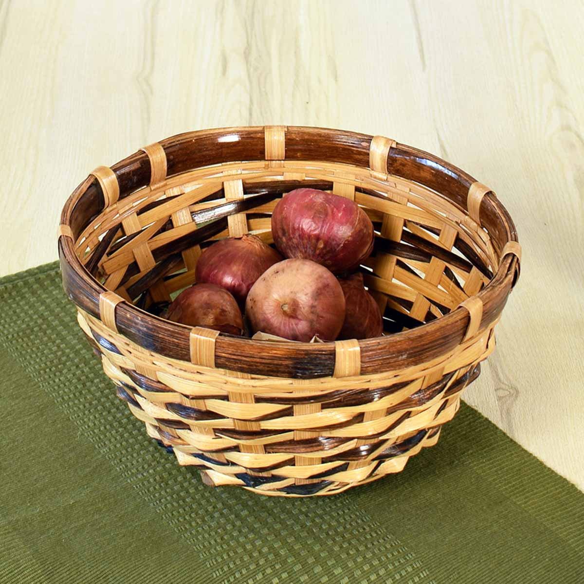 Bamboo Vegetable Basket - Black | Verified Sustainable by Brown Living™