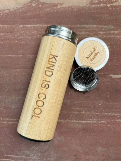 Bamboo Water Bottle with Mindful Words – Bottles & Sippers on Brown Living™. SKU: KOE022-BT-KC. Img 4.