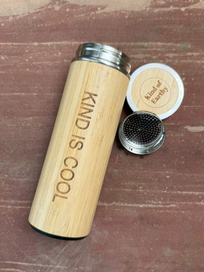 Bamboo Water Bottle with Mindful Words – Bottles & Sippers on Brown Living™. SKU: KOE022-BT-KC. Img 4.