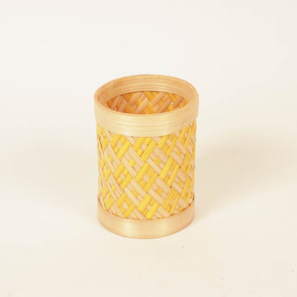 Bamboo Weave Pen Stand - Checks | Verified Sustainable by Brown Living™