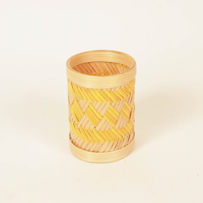 Bamboo Weave Pen Stand - Diamond | Verified Sustainable by Brown Living™