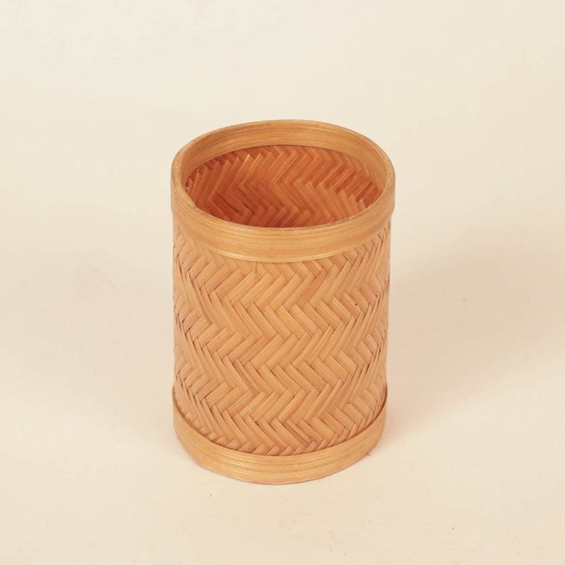 Bamboo Weave Pen Stand - Natural | Verified Sustainable by Brown Living™