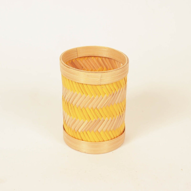 Bamboo Weave Pen Stand - Zig Zag | Verified Sustainable by Brown Living™