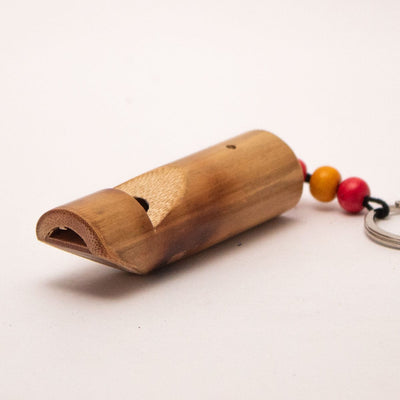 Bamboo Whistle Keychain – Handmade Eco Friendly Musical Key Ring – Travel Accessories on Brown Living™. SKU: EGB01. Img 1.