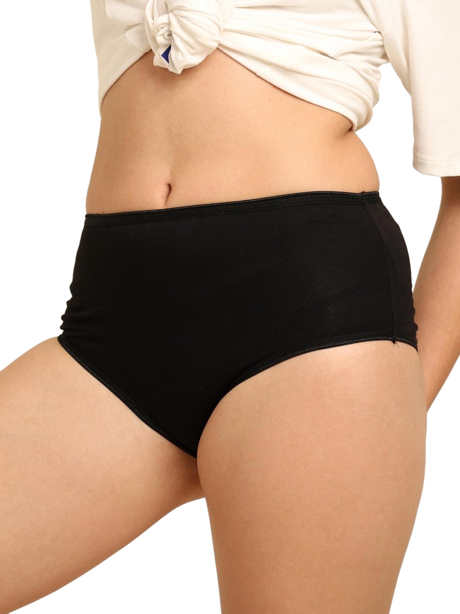 Bamboo Women’s Underwear – Breathable High Waist Panty – Womens Underwear on Brown Living™. SKU: HIPSTER-RED-BLACK-S. Img 14.