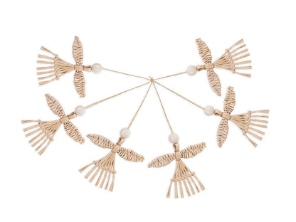 Banana Bark Angel Hanging (Set of 5) – Handcrafted Christmas Ornaments – Home Decor on Brown Living™. SKU: HG-1033. Img 2.