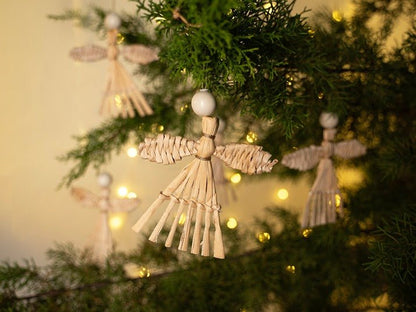 Banana Bark Angel Hanging (Set of 5) – Handcrafted Christmas Ornaments – Home Decor on Brown Living™. SKU: HG-1033. Img 7.