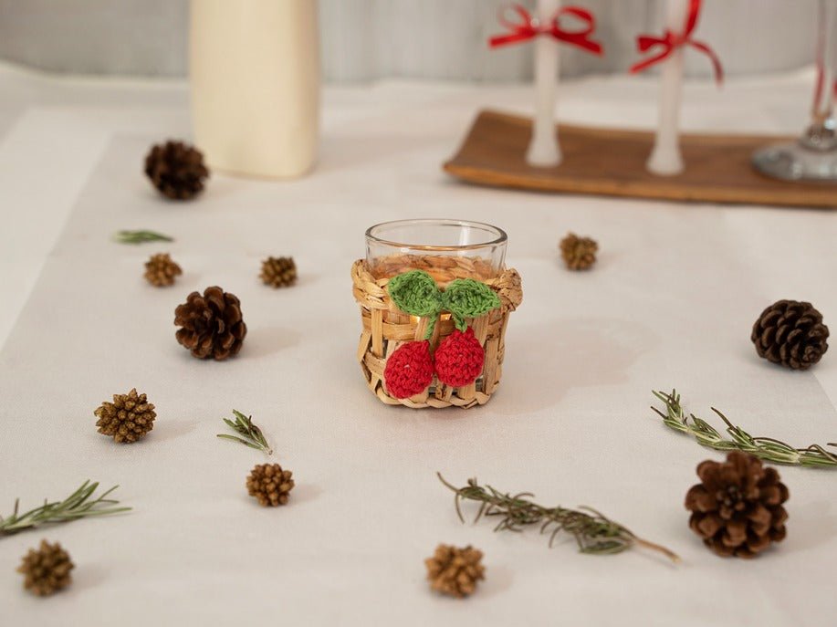 Banana Bark & Crochet Joy Tea Light Holder | Set of 3 – Home Decor on Brown Living™. SKU: TL-1050. Img 7.