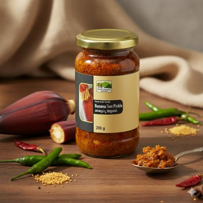 Banana Flower Pickle – Tangy & Spicy Traditional Indian Pickle – Pickles & Chutney on Brown Living™. SKU: APPCL - 049. Img 1.