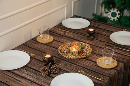 Banana Holly Berry Candle Wreath | Handcrafted Christmas Decor – Home Decor on Brown Living™. SKU: TTW-1066. Img 1.