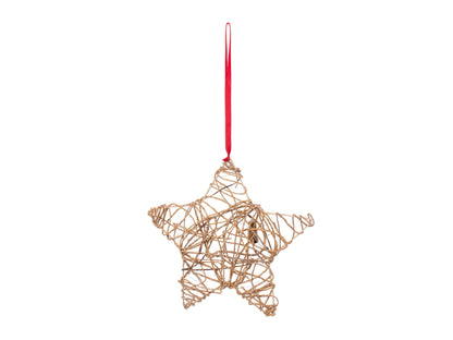 Banana Rope Hanging Star | Handcrafted Natural Christmas Decor – Home Decor on Brown Living™. SKU: HS-1020. Img 1.
